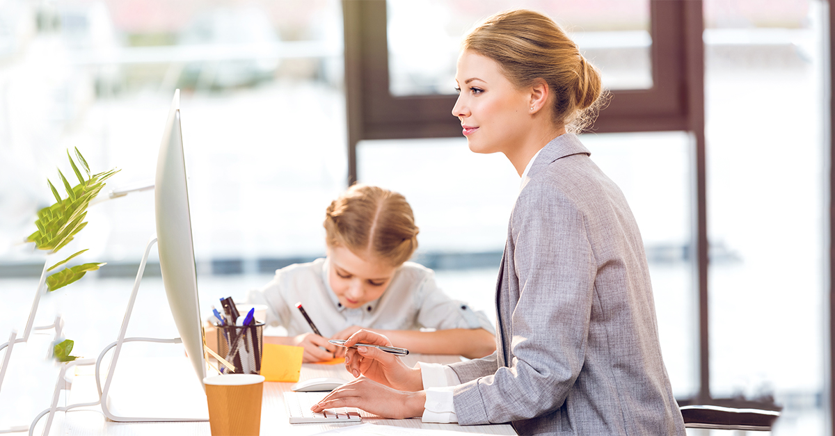 Work and homeschooling brings the terms "flexibility" and "balanced chaos" to mind as a homeschooling and working parent.