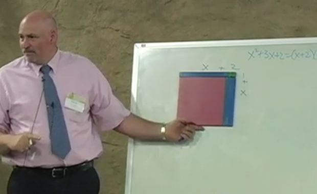 Watch as Steve Demme teaches math concepts and provides tips for making math understandable in this algebra demonstration.
