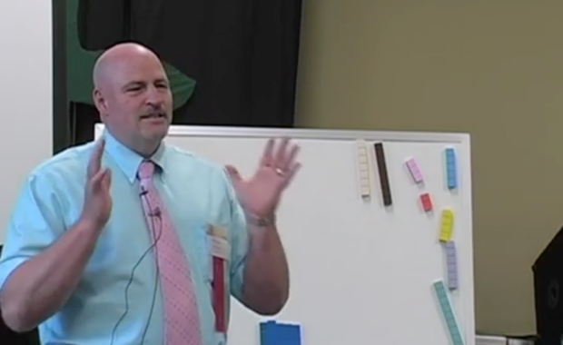 Watch as Steve Demme teaches math concepts and provides tips for making math understandable in this place value demonstration.