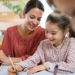 A family homeschooling together