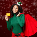 A student wearing festive clothing