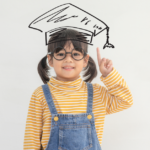 A student wearing a graduation cap