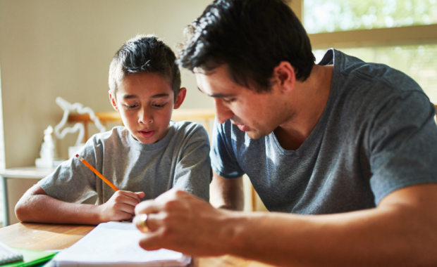 A student and instructor working together