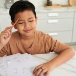 A student working on a math assignment